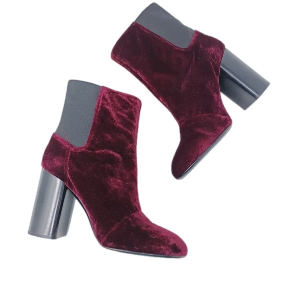 NEW Rag & Bone AGNES BOOT Suede in Black Cherry - Picture 3 of 10